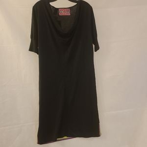 Robert Graham  black  Knit Shirt Sleeve Dress Sz L
